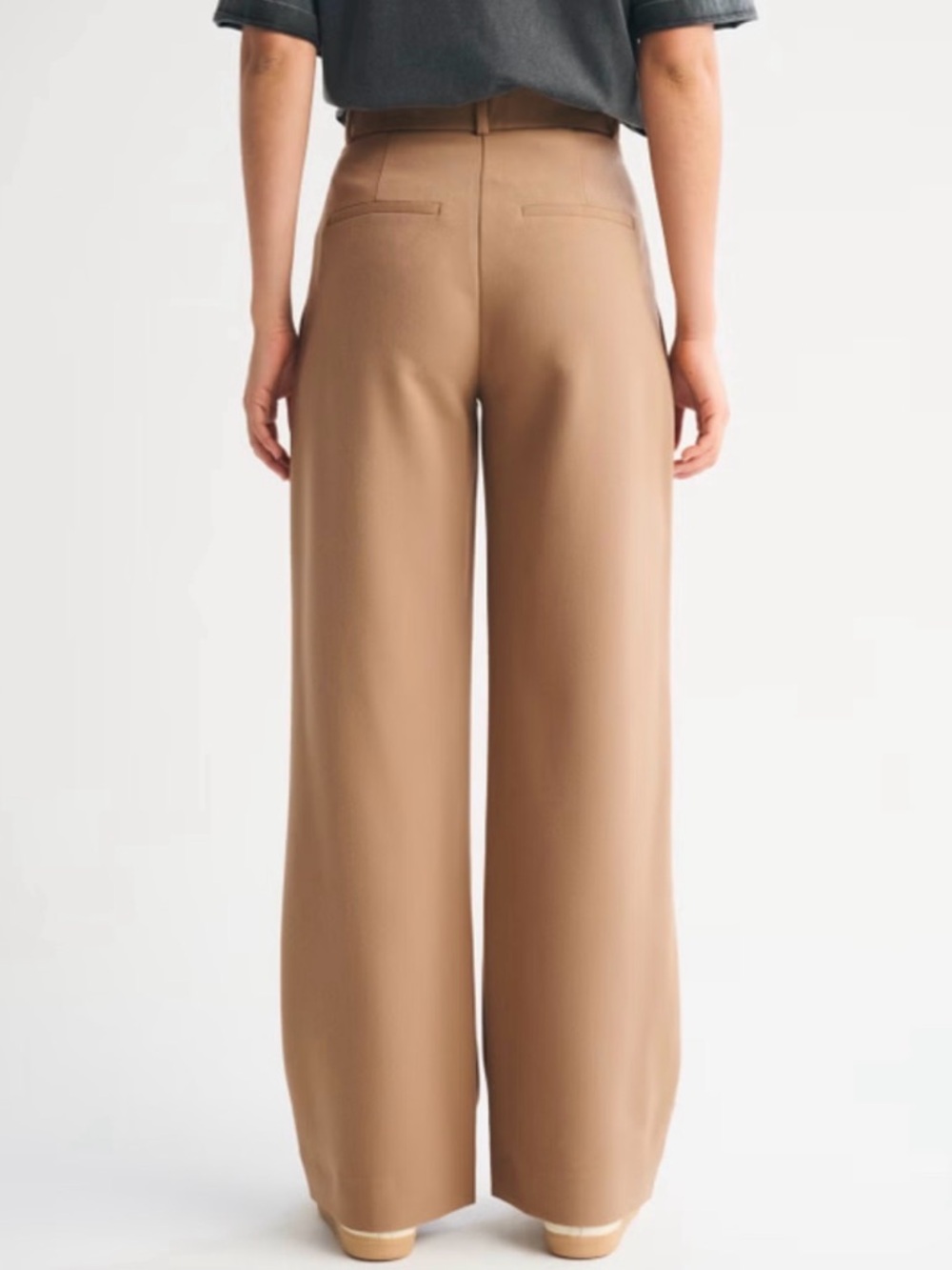 Abercrombie & Fitch Women's 26/2 XS Sloane Tailored Pant Wide Leg Camel Brown - Picture 5 of 7